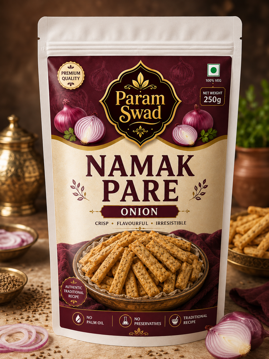 Onion Namak Pare 250g | Crispy & Flavourful Snack