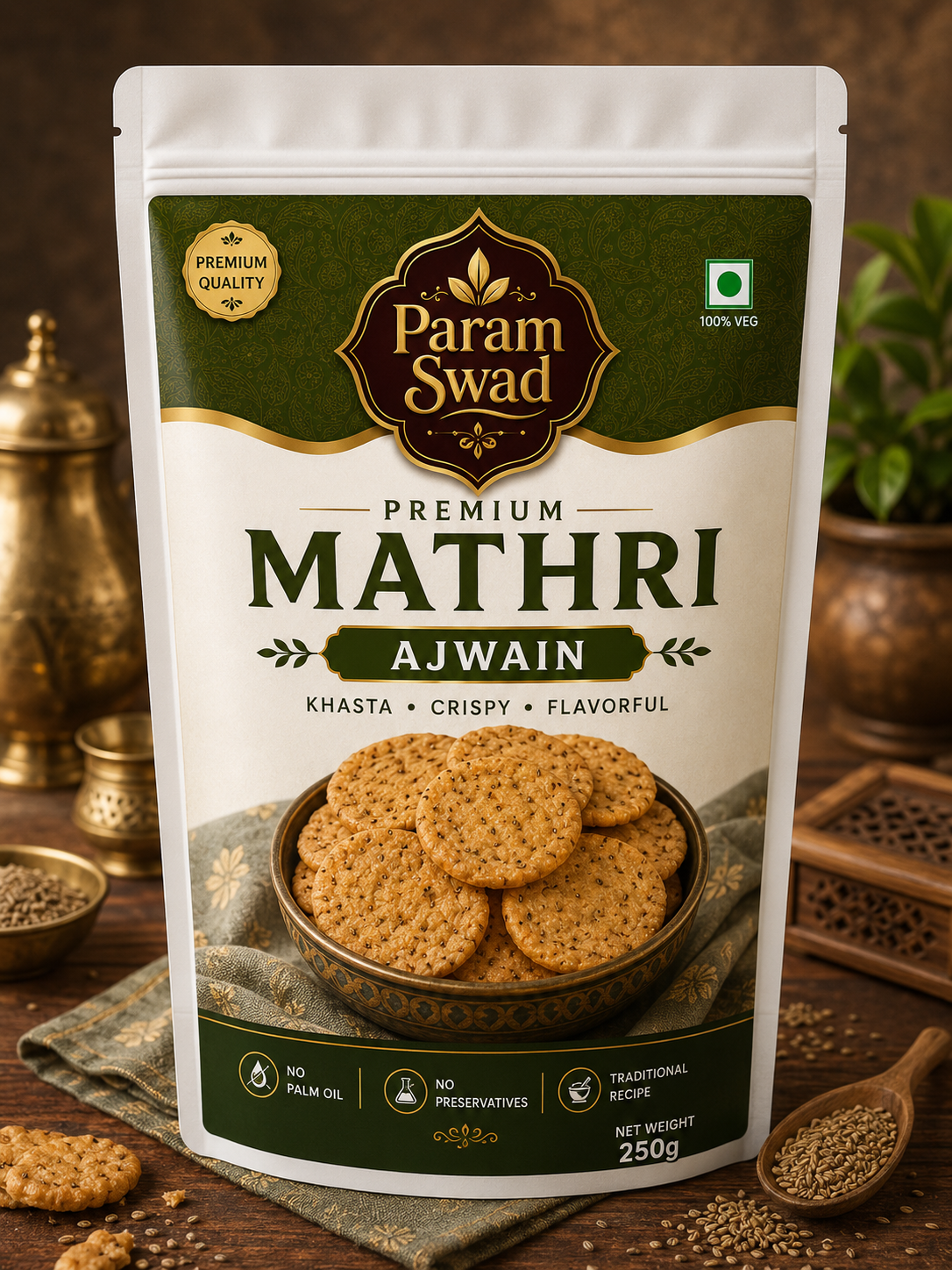 PARAM SWAD PREMIUM AJWAIN MATHRI – 250g